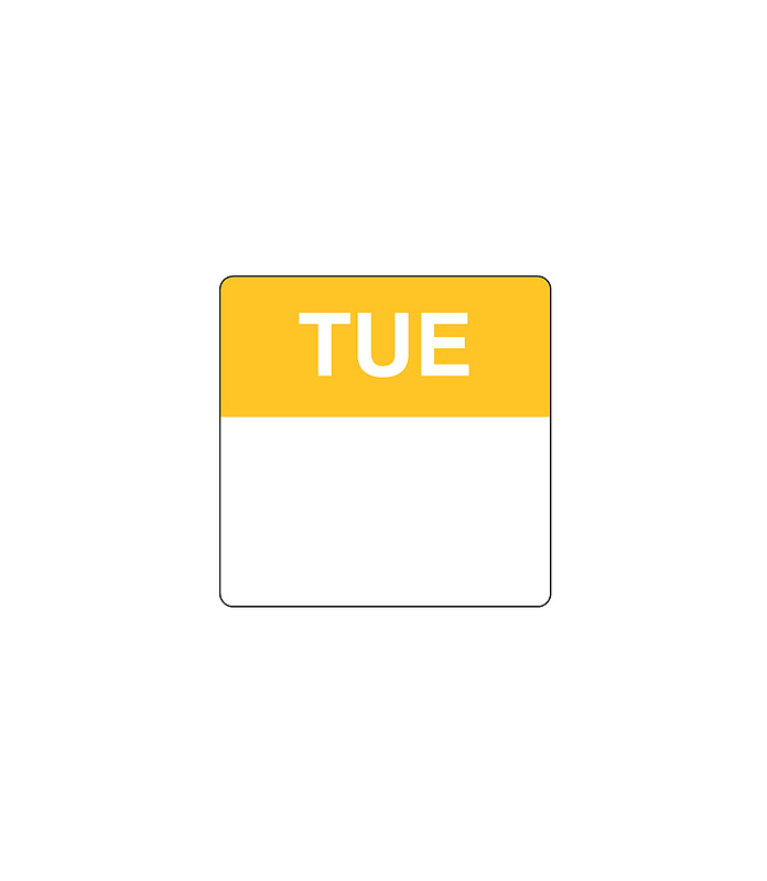 Day Spots Square Removable Tuesday 40mm 