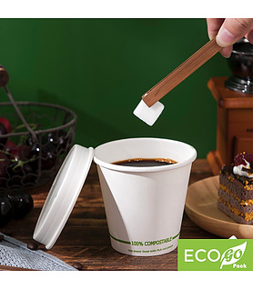 ECO-GO Double Wall White PLA Coffee Cup 235ml
