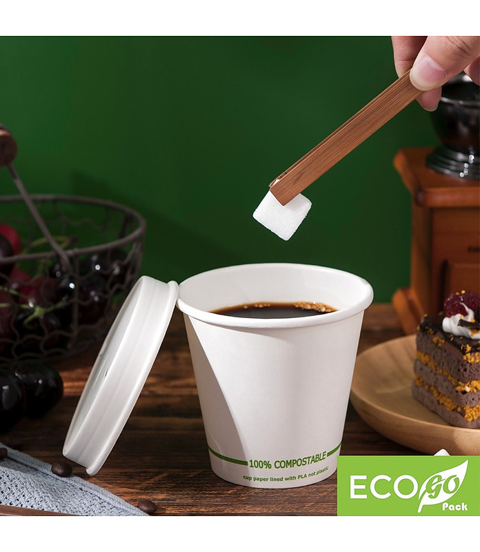 ECO-GO Double Wall White PLA Coffee Cup 235ml