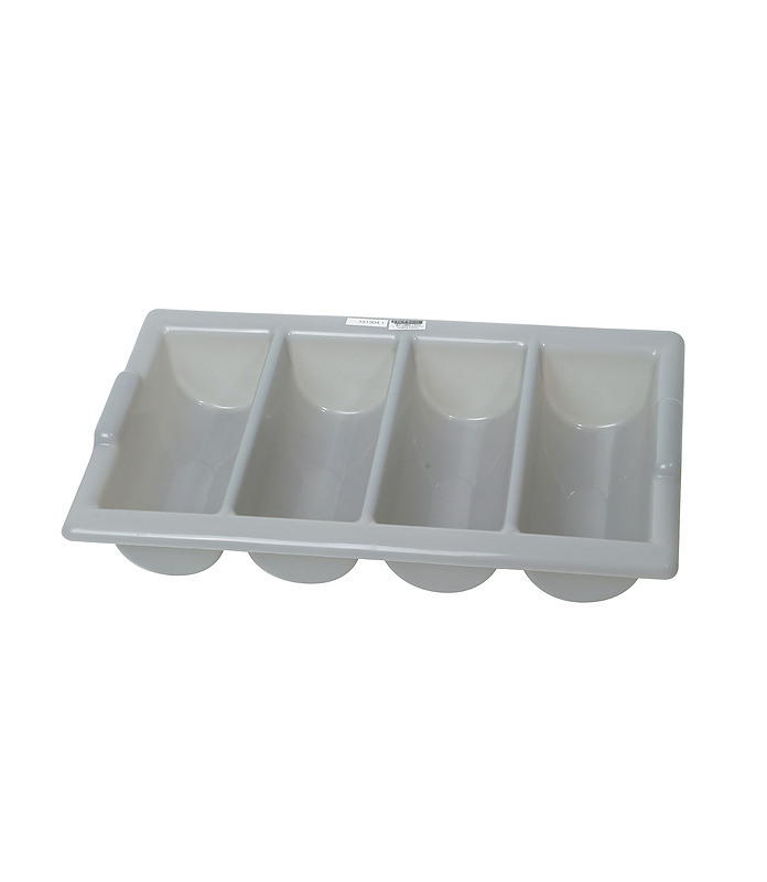 4 Compartment Grey Cutlery Box