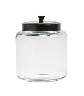 Glass Cookie Jar With Push Lid 4.5L