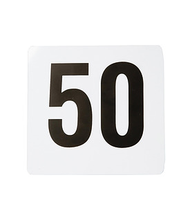 Table Number Black on White Set 1-100 