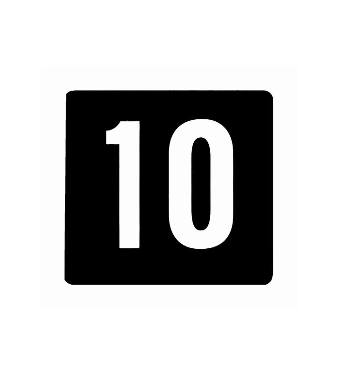 Table Number White on Black Set 1-100