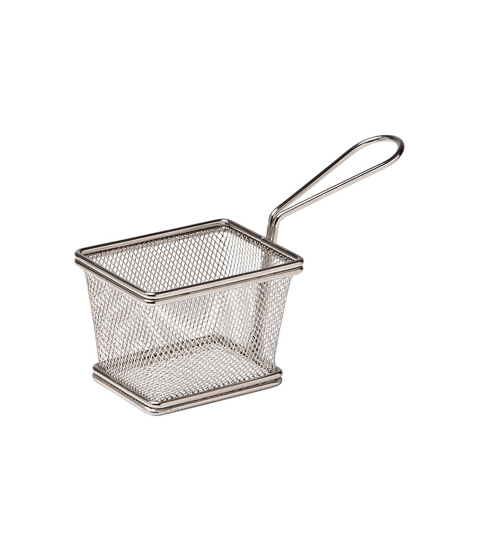 Mini Fry Basket Rectangular Stainless Steel 100 x 80mm