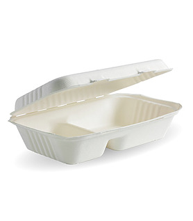 BioCane Clamshell 2 Compartment White 228 x 152 x 76mm