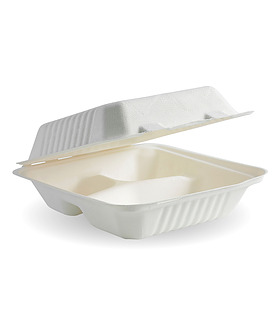 BioCane Clamshell 3 Compartment White 198 x 203 x 76mm