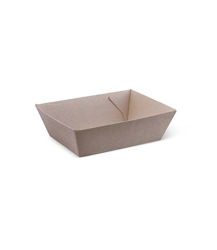 BetaBoard Kraft Flute Food Tray #1 130 x 92 x 50mm