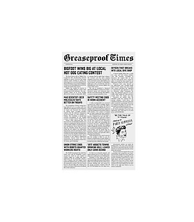 Greaseproof Paper Newsprint 'Host Times' 190 x 310mm
