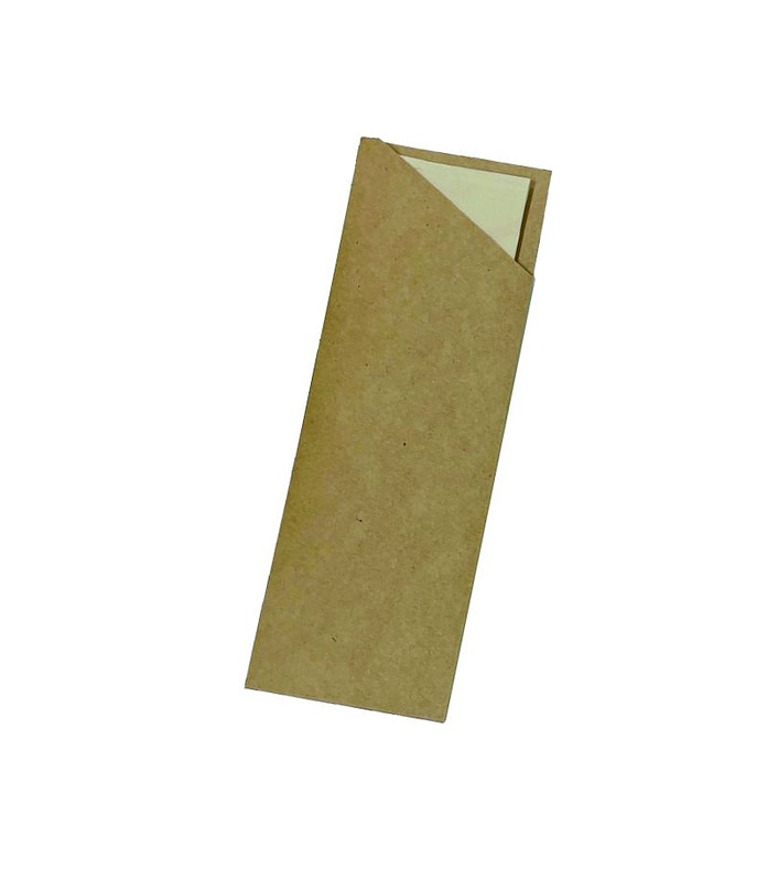BetaEco Cutlery Kraft Pouch With Kraft Napkin 73 x 250mm 