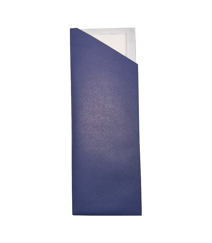 BetaEco Cutlery Navy Pouch With White Napkin 73 x 250mm 