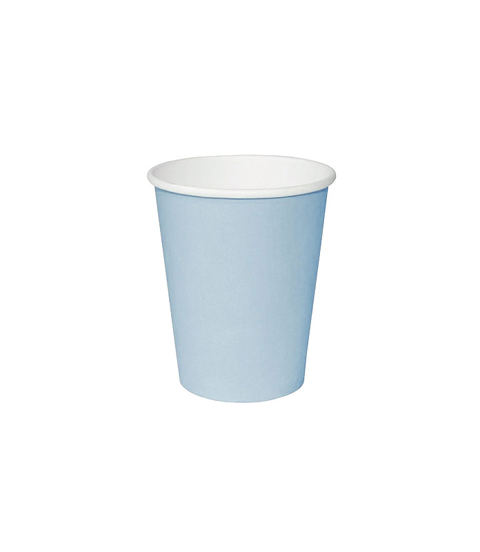 Coffee Cup Compostable Single Wall Squat Baby Blue 8oz