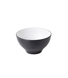 Coucou Melamine Round Noodle Bowl White and Black 110mm