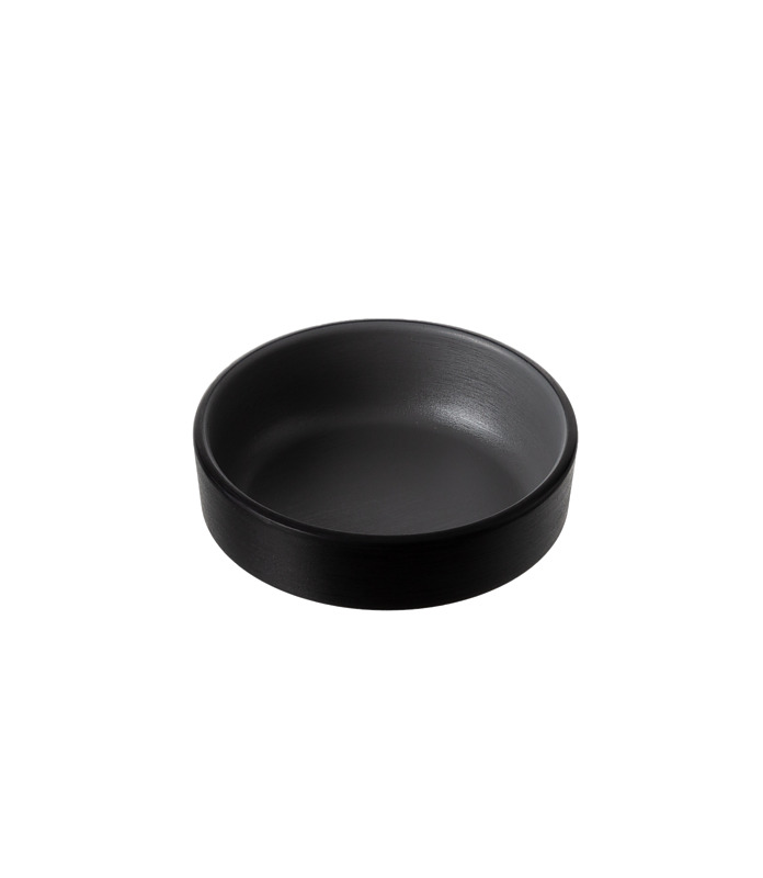 Coucou Melamine Round Sauce Dish Grey and Black 100mm
