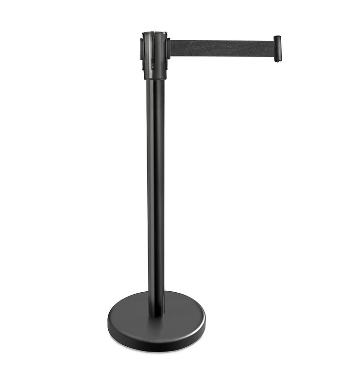 Barrier Stand Black with Black Retractable Belt