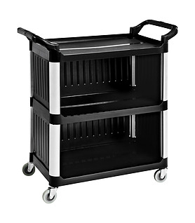 Food Service Trolley 3 Tier Enclosed Polycarbonate