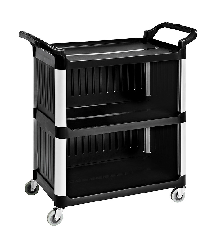 Food Service Trolley 3 Tier Enclosed Polycarbonate