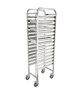 Steam Pan Trolley 15 Tier Stainless Steel