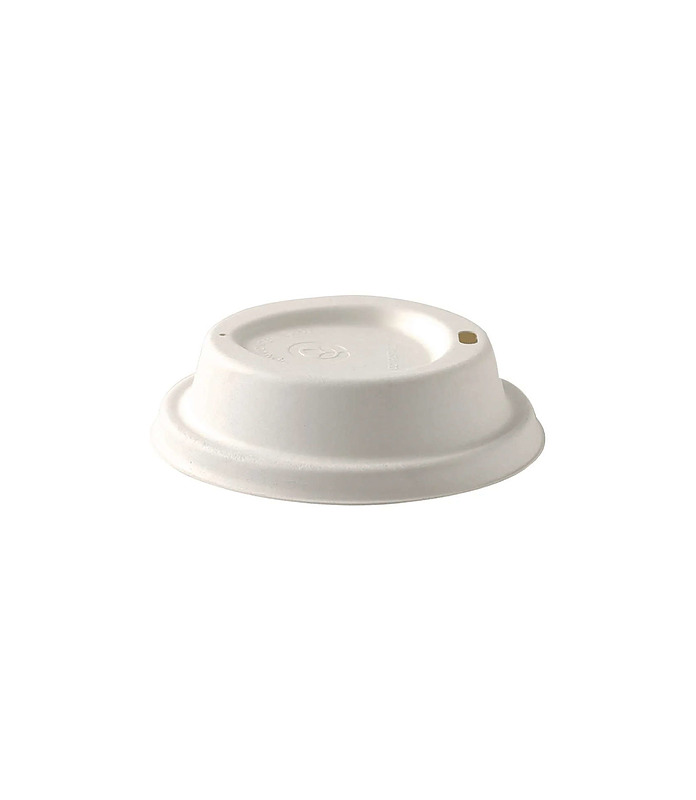 Greentrail Pulp Coffee Cup Lid Compostable White 63mm