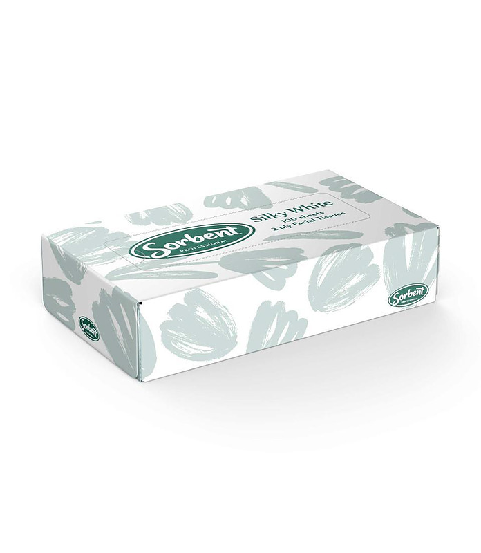 Sorbent Professional Silky White Facial Tissue 2 Ply 100 Sheets