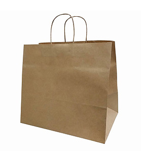 Paper Bag Economy Large 100% Recycled Kraft 370 x 350 x 220mm Gusset (150)