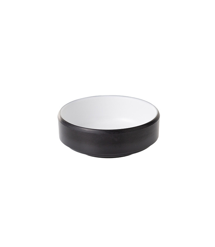 Coucou Melamine Round Sauce Dish White and Black 58mm