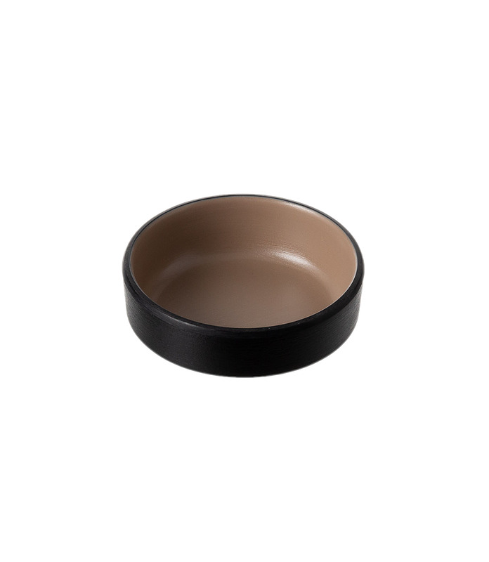 Coucou Melamine Round Sauce Dish Beige and Black 58mm
