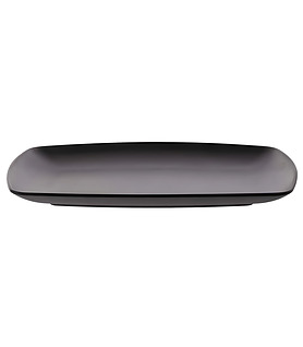 Coucou Melamine Matte Rectangular Coupe Plate Black 310 x 200mm