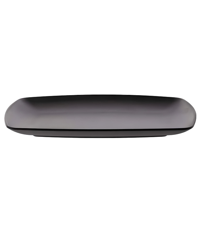 Coucou Melamine Matte Rectangular Coupe Plate Black 310 x 200mm