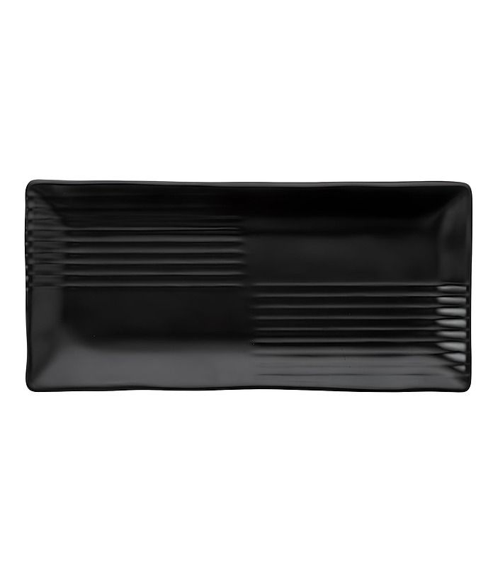 Coucou Melamine Matte Rectangular Plate Black 335 x 160mm