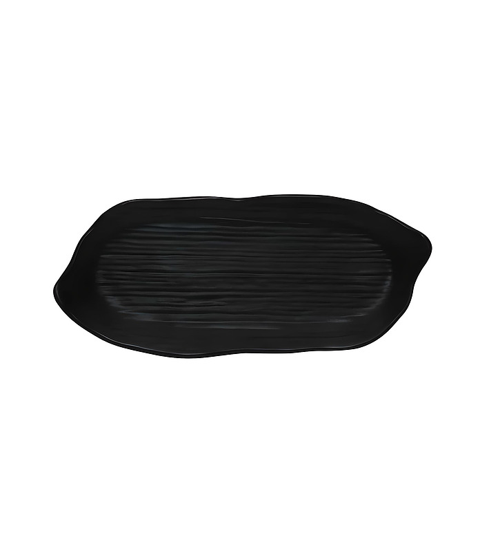 Coucou Melamine Matte Irregular Plate Black 280 x 120mm
