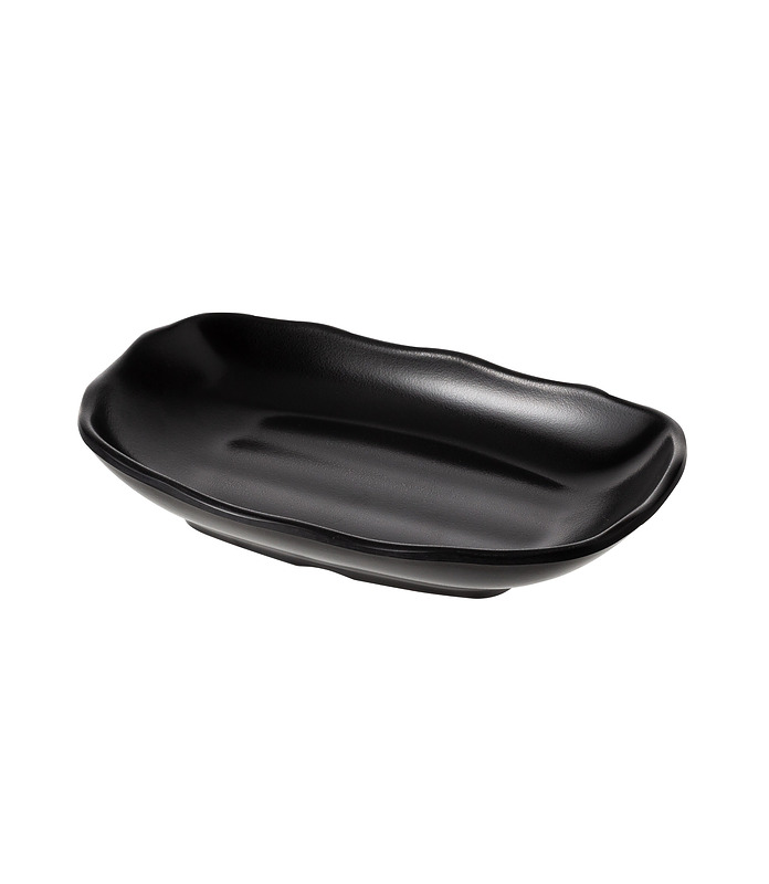 Coucou Melamine Matte Oblong Plate Black 200 x 125mm