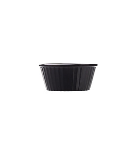 Melamine Ramekin Fluted Black 30ml