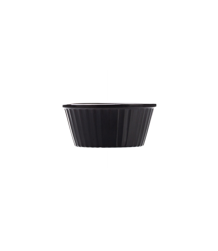 Melamine Ramekin Fluted Black 30ml