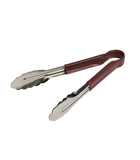 Tong Stainless Steel with Brown Handle 230mm