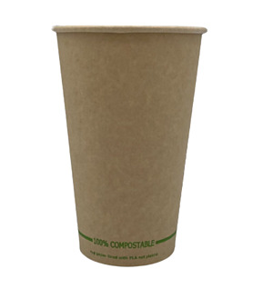 Single Wall Kraft PLA Coffee Cup 16oz