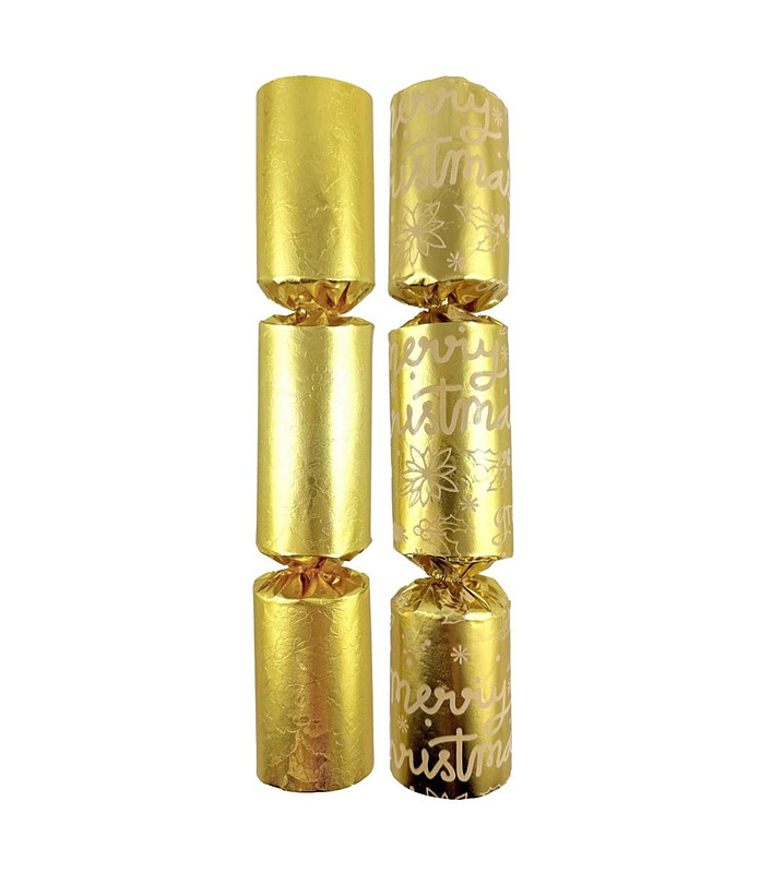 Xmas BonBons Embossed Foil Gold & Printed 200mm (50)