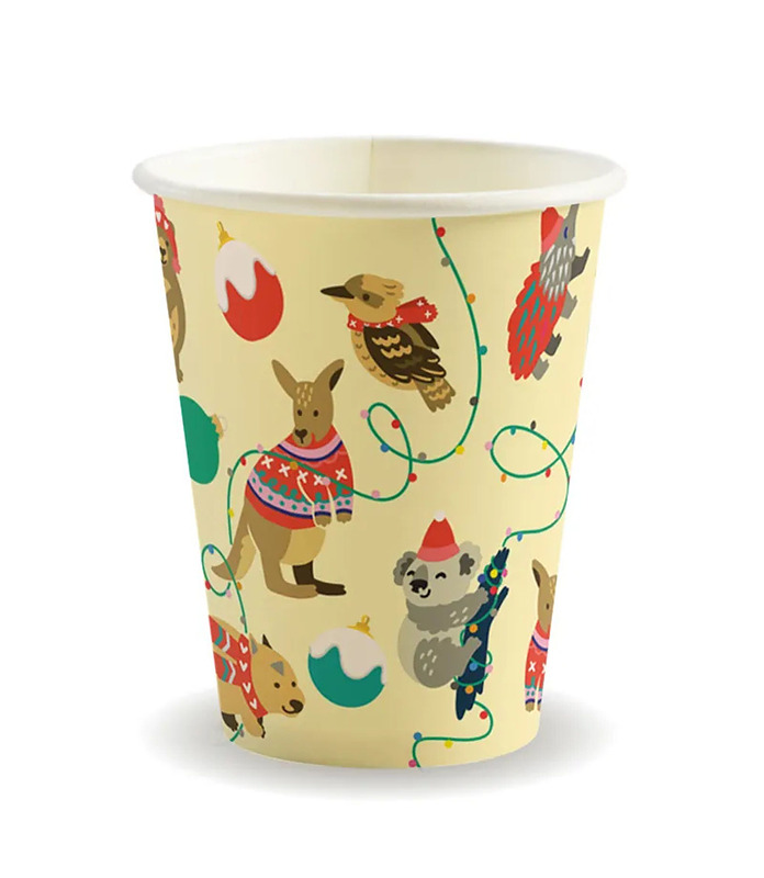 BioCup Xmas Single Wall Coffee Cup 12oz 390ml