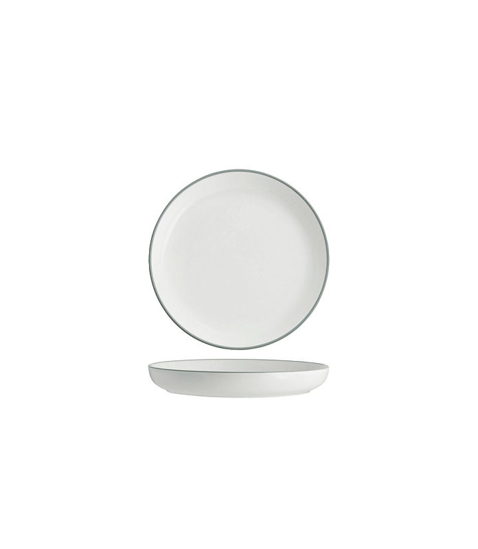 Core Round Plate Walled Lip Grey 200mm (6)