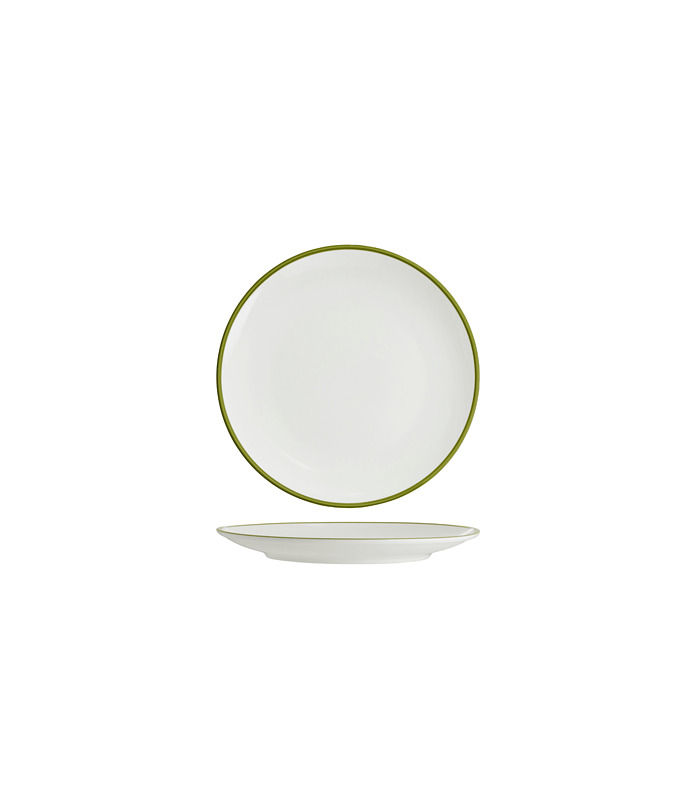 Core Round Coupe Plate Olive Green Rim 200mm (6)