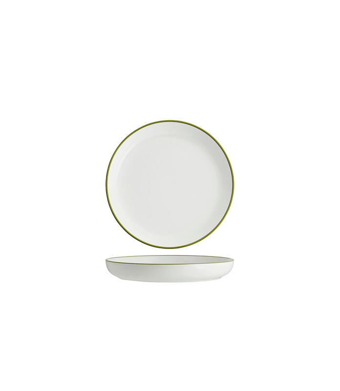 Core Round Plate Walled Lip Olive Green 200mm (4)