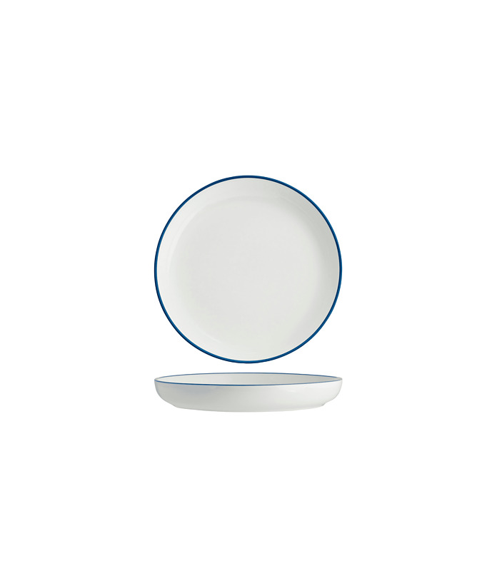 Core Round Plate Walled Lip Plate Royal Blue Rim 200mm (4)