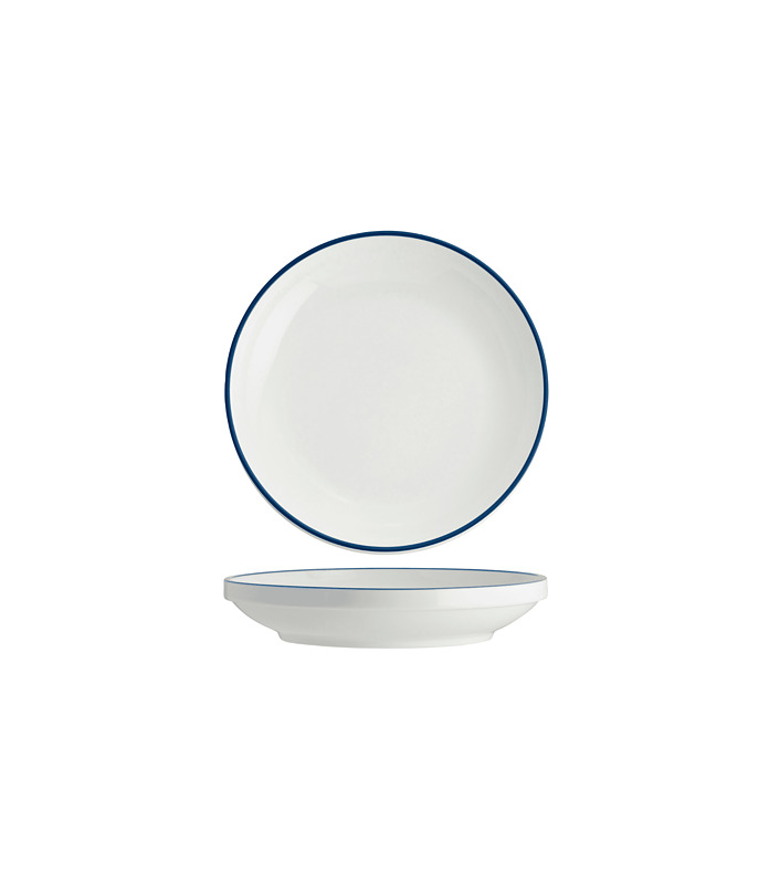 Core Round Bowl Walled Lip Plate Royal Blue Rim 230mm (4)
