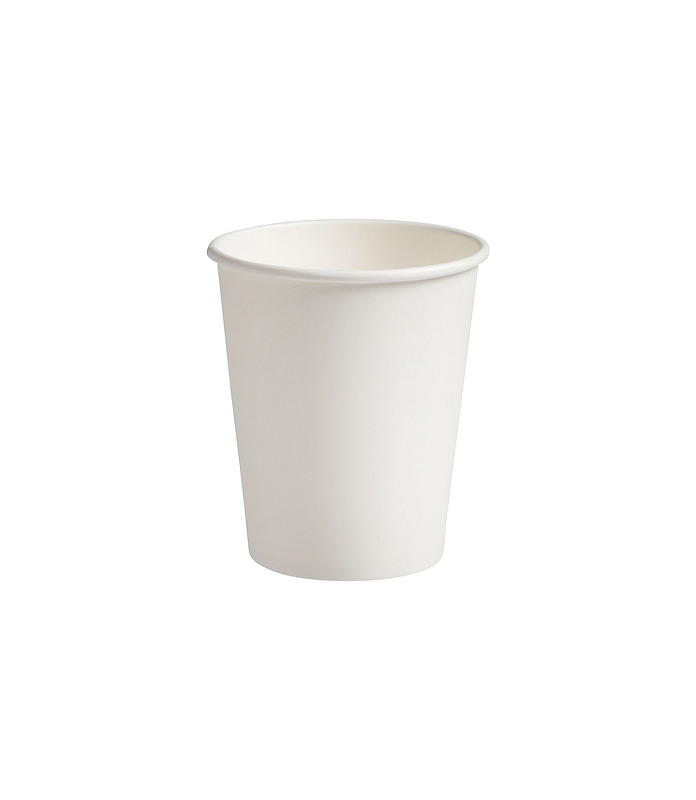 Coffee Cup Compostable Single Wall Squat White 8oz 