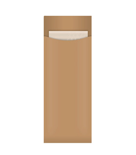 BetaEco Cutlery Kraft Pouch With Kraft Napkin 73 x 250mm 