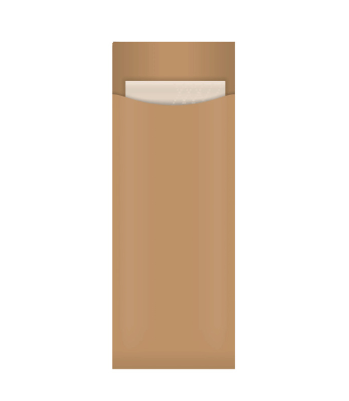 BetaEco Cutlery Kraft Pouch With Kraft Napkin 73 x 250mm 
